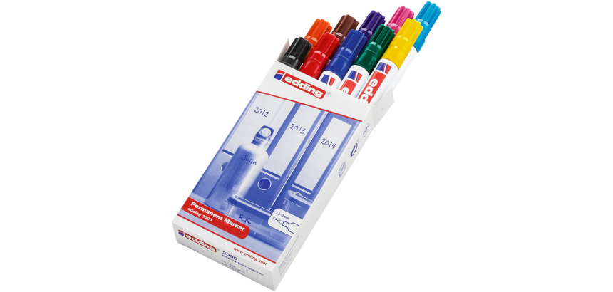 Edding 3000 Marker Rundspitze 1,5-3mm sortiert Box 10 Stück