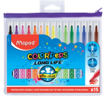 Viltstift Maped Color'Peps Long Life set á 15 kleuren