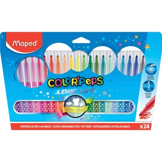 Feutres Maped Color''Peps Long Life 15 pièces assorti on