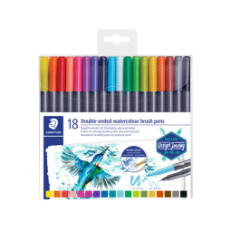 Feutre pinceau Staedtler 3001 Marsgraphic Duo 0.5-6mm blister 18clrs