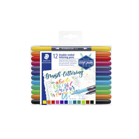 Feutre pinceau Staedtler 3004 lettering Duo 0.5-6mm blister 12clrs