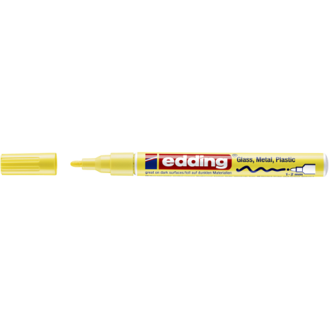 Viltstift edding 751 lakmarker rond 1-2mm pastel geel