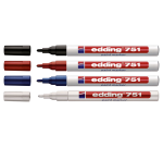 Marqueur peinture edding 751 à base d'huile 1-2mm pastel rouge