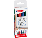 Whiteboard-Marker edding 250 Rundspitze 1,5-3mm sortiert Etui 4 Stück
