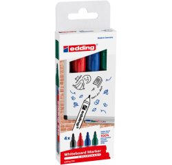 Whiteboard marker edding 250 bullet tip 1.5-3mm assorted case 4 pieces