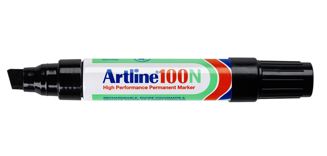 Artline 100 Marker, abgeschrägt 7,5-12 mm, schwarz