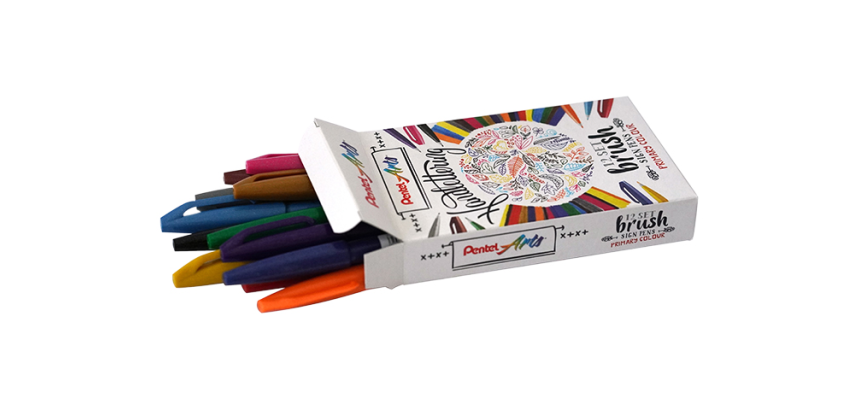 Feutre Pinceau Pentel SES15C Sign Artist couleurs standard assorti boîte 12 pièces