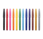 Pentel SES15C Sign Artist Brush Pen standard assorted colors box of 12 pieces