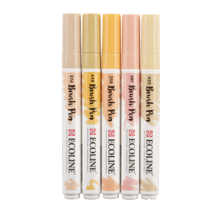 Brushpen Talens Ecoline set à 5 stuks beige roze