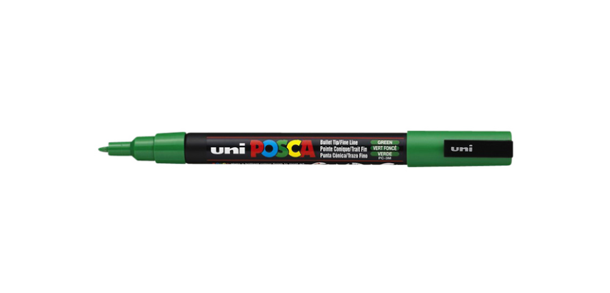 Marqueur peinture Posca PC3M Fin vert foncé
