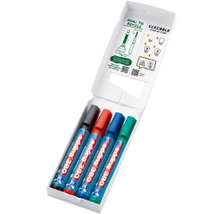 Marqueur pour chevalet edding 380 ogive 1,5-3mm assorti 4 pièces