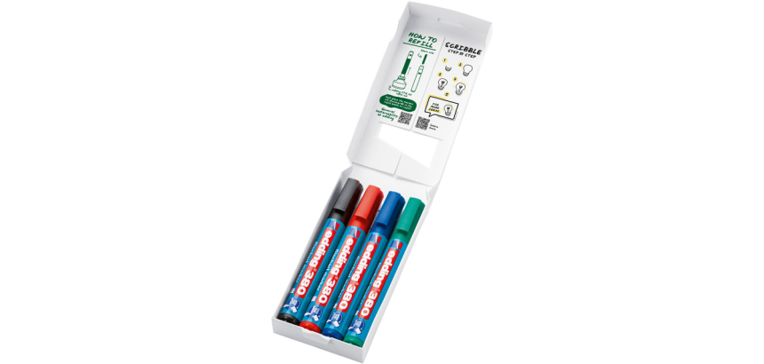 Edding 380 chisel tip flipchart marker 1.5-3mm assorted 4 pieces