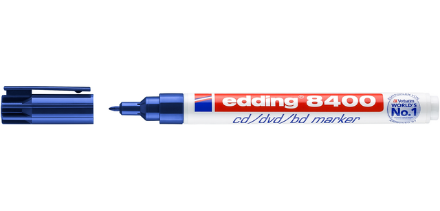 Feutre CD edding 8400 ogive 0,5-1mm bleu