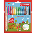 STABILO Trio Jumbo 380/12 Extra Large Filzstift sortiert Blister 12 Stück