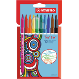 STABILO Trio 2-in-1 Felt Tip - Assorted Case of 10 Pieces