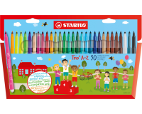 Viltstift STABILO Trio A-Z 378/30 assorti etui à 30 stuks
