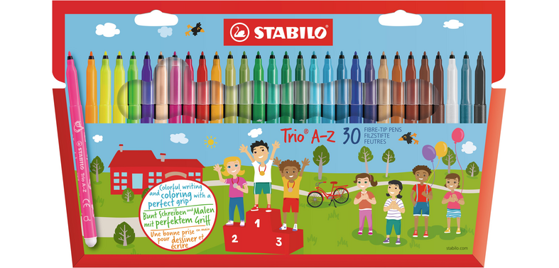 Feutre STABILO Trio A-X 378/30 assorti étui 30 pièces