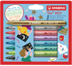 Viltstift STABILO Trio deco metallic assorti etui à 8 stuks
