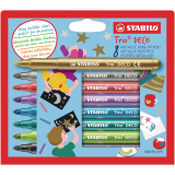 STABILO Trio Deco Metallic Felt-Tip Pens Assorted Set of 8 Pieces