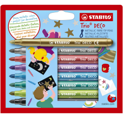 Feutre STABILO Trio Deco Metallic assorti étui 8 pièces