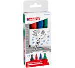 Marqueur tableau blanc edding 363 biseauté 1-5mm assorti set de 4 pièces