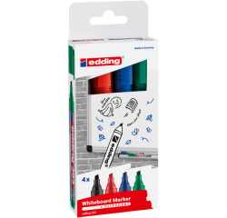 Viltstift edding 363 whiteboard schuin 1-5mm assorti set à 4 stuks