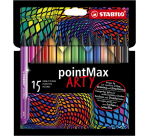 Feutre STABILO pointMax 488/15 Arty Medium assorti étui 15 pièces