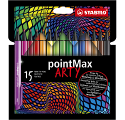 Feutre STABILO pointMax 488/15 Arty Medium assorti étui 15 pièces