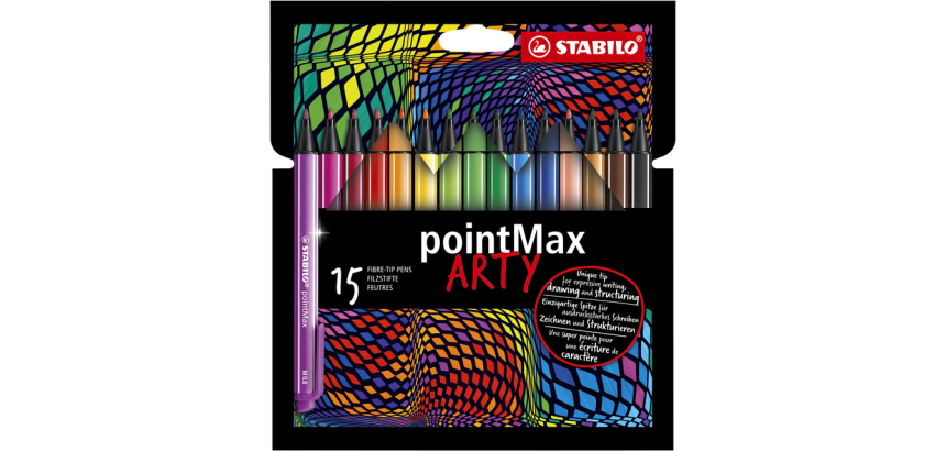 Feutre STABILO pointMax 488/15 Arty Medium assorti étui 15 pièces