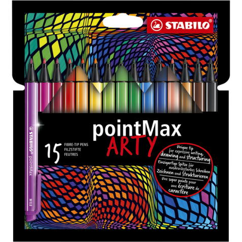 Feutre STABILO pointMax 488/15 Arty Medium assorti étui 15 pièces