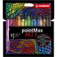 Feutre STABILO pointMax 488/15 Arty Medium assorti étui 15 pièces