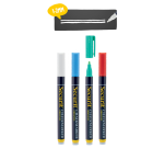 Krijtstift Securit SMA-100 rond 1-2mm wit/blauw/groen/rood blister à 4 stuks