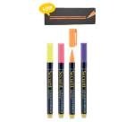 Krijtstift Securit SMA-100 rond 1-2mm geel/oranje/roze/paars blister à 4 stuks