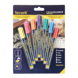 Krijtstift Securit SMA-100 rond ass 1-2mm blister à 7 stuks