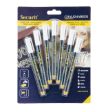 Feutre-craie Securit SMA-100 ogive 1-2mm blanc blister 7 pièces