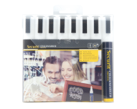Securit SMA-510 chisel-tip chalk marker 2-6mm white set of 8 pieces