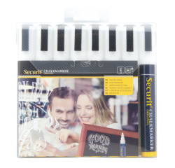 Krijtstift Securit SMA-510 schuin wit 2-6mm blister à 8 stuks
