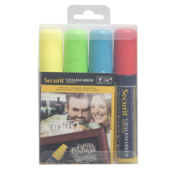 Feutre-craie Securit SMA-720 carré 7-15mm assorti étui 4 pièces