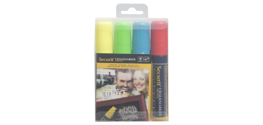 Securit Chalk Marker SMA-720 square 7-15mm assorted set of 4 pieces