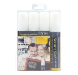Feutre-craie Securit SMA-720 carré 7-15mm blanc étui 4 pièces