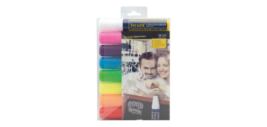 Krijtstift Securit SMA-720 blok ass 7-15mm blister à 8 stuks