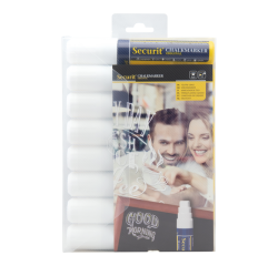 Krijtstift Securit SMA-720 blok wit 7-15mm blister à 8 stuks
