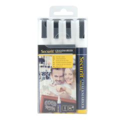 Krijtstift Securit SMA-510 schuin wit 2-6mm blister à 4 stuks