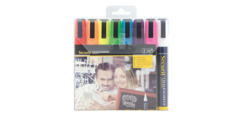Securit Chalk Marker SMA-510 Chisel 2-6mm Assorted Pack of 8 Pieces