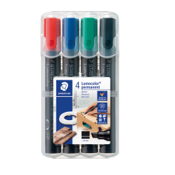 Marqueur Staedtler Lumocolor 350 permanent biseau 2-5mm assorti 4 pièces