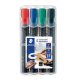 Viltstift Staedtler Lumocolor 350 permanent schuin set à 4 stuks assorti
