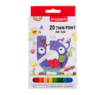 Feutre Bruynzeel Kids Twin Point set 20 couleurs