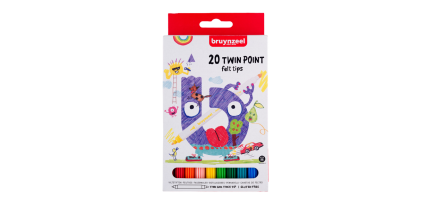 Feutre Bruynzeel Kids Twin Point set 20 couleurs