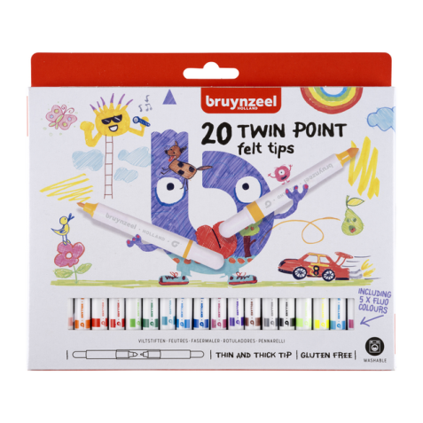 Feutre Bruynzeel Kids Twin Points set 20 couleurs