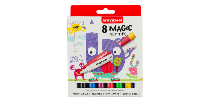 Viltstift Bruynzeel Kids Magic assorti 8 stuks